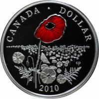 (2010) Монета Канада 2010 год 1 доллар "День памяти"  Серебро Ag 925  PROOF